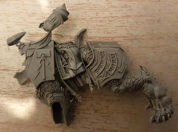 Khorne Conversions - Left half of the body before cutting and scraping